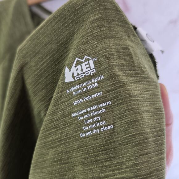 REI Co Op Shirt Womens XL Green Tech Short Sleeve Active Pursuits Hiking Stripe - Picture 8 of 9